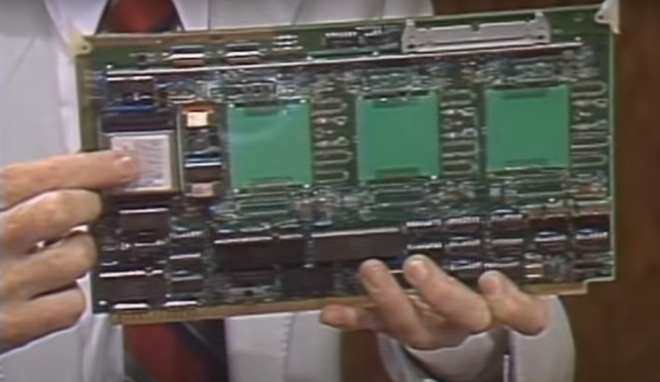 Gary Kildall displaying an Intel 1MB bubble memory module