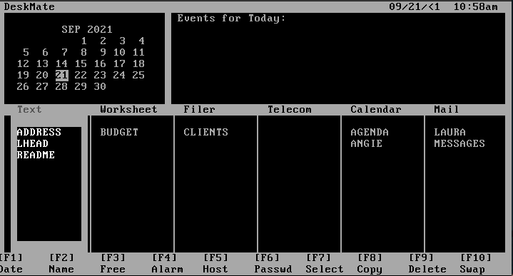 User interface for Tandy&rsquo;s DeskMate.