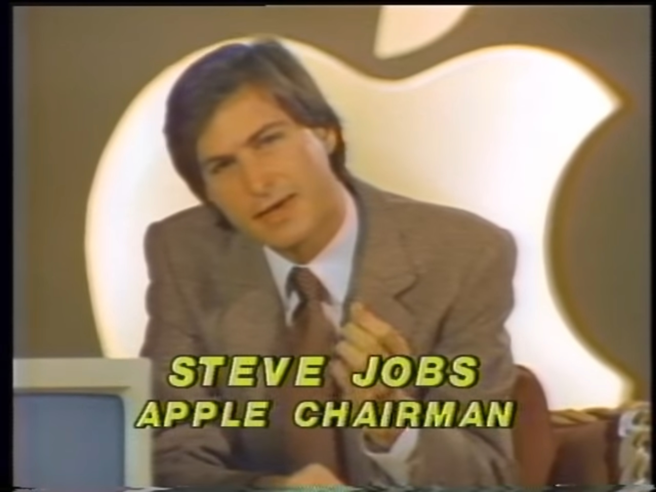 Steve Jobs addresses the media in January 1984.